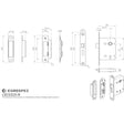 Eurospec Locks & Latches Satin Nickel / 3 Lever Sashlocks / 2.5" / 65mm Eurospec - Contract 3 Lever Sashlock Radius 64mm - Satin Nickel
