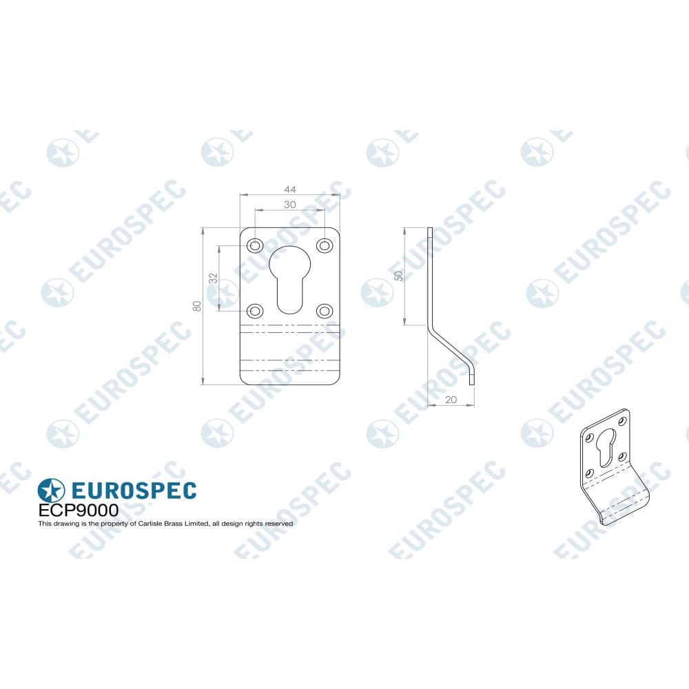 Eurospec Door Furniture Satin Anodised Aluminium / Euro Profile Cylinder Pull Eurospec - Cylinder Pull Euro profile - Satin Anodised Aluminium