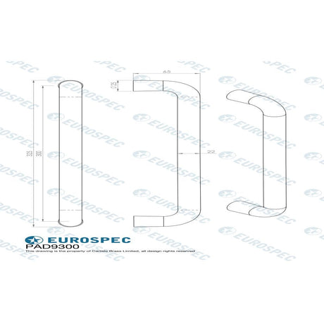 Eurospec Door Furniture Satin Anodised Aluminium / Pull Handles (Bolt Through) Eurospec - D Pull Handle - Satin Anodised Aluminium