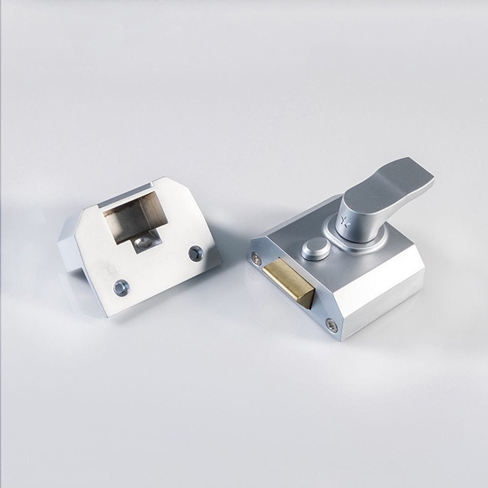Eurospec Locks & Latches Satin Chrome / 40mm / Deadlocking Nightlatch Eurospec - Deadlocking Rim Cylinder Nightlatch 40mm - Satin Chrome