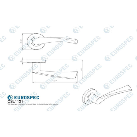 Eurospec Door Furniture Satin Stainless Steel / Round Rose Eurospec - Designer Lever on Sprung Rose - Satin Stainless Steel