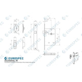 Eurospec Locks & Latches Satin Stainless Steel / DIN Latch Eurospec - Din Latch Radius - Satin Stainless Steel