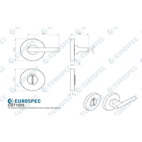 Eurospec Door Furniture Satin Stainless Steel / No / Easy Turn & Release Eurospec - Disabled Thumbturn & Release - Satin Stainless Steel