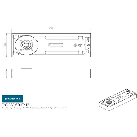 Eurospec Door Furniture Satin Stainless Steel Eurospec - Double Action Floor Spring - Satin Stainless Steel