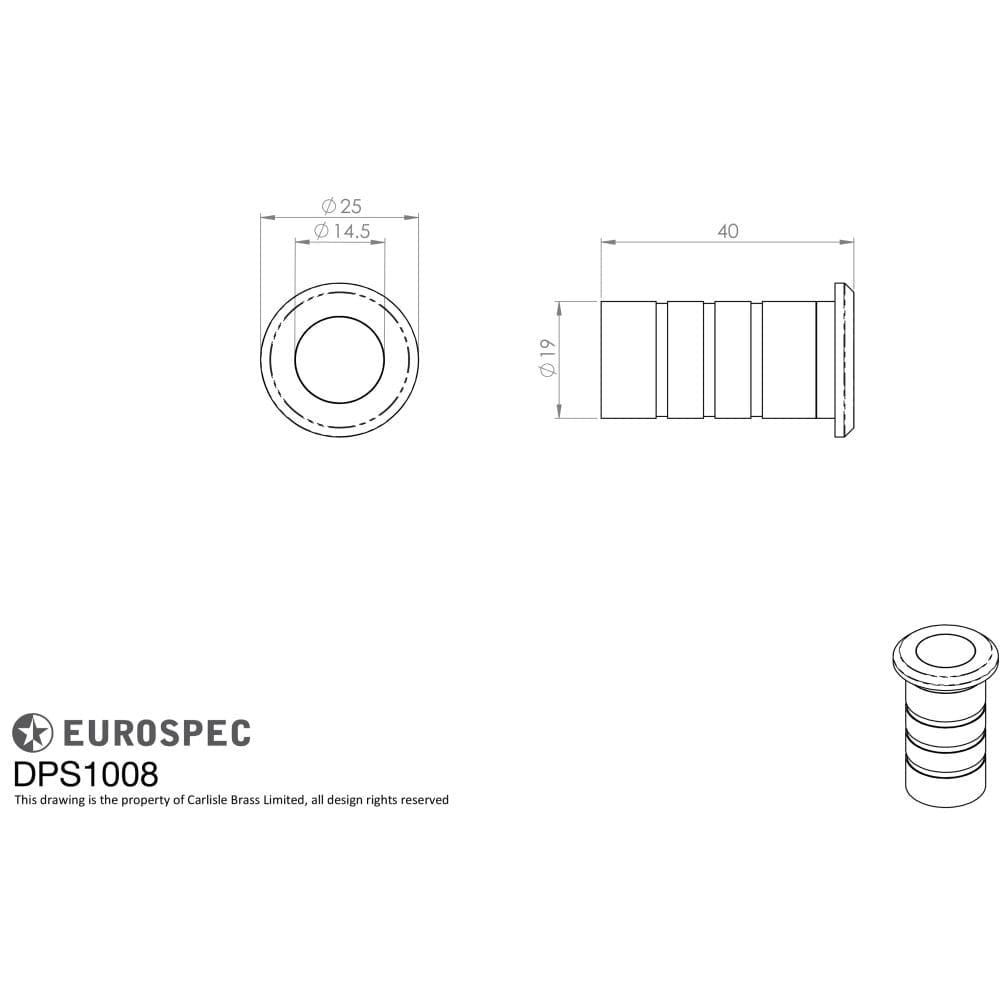 Eurospec Locks & Latches Satin Stainless Steel / Dust Proof Socket Eurospec - Dust Proof Socket - Satin Stainless Steel
