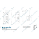 Eurospec Locks & Latches Satin Stainless Steel / 3 Lever Deadlock / 3" / 76mm Eurospec - Easi-T 3 Lever Deadlock 76mm - Satin Stainless Steel