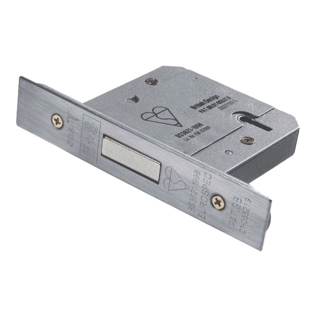 Eurospec Locks & Latches Satin Stainless Steel / 5 Lever Deadlocks / 3" / 76mm Eurospec - Easi T 5 Lever BS Deadlock 76mm - SSS