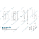 Eurospec Locks & Latches Nickel Plated / Euro Profile Deadlocks / 3" / 76mm Eurospec - Easi-T Economy Euro Profile Deadlock 76mm - Nickel Plate