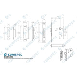 Eurospec Locks & Latches Nickel Plated / Euro Profile Sashlocks / 3" / 76mm Eurospec - Easi-T Economy Euro Profile Sashlock 76mm - Nickel Plate