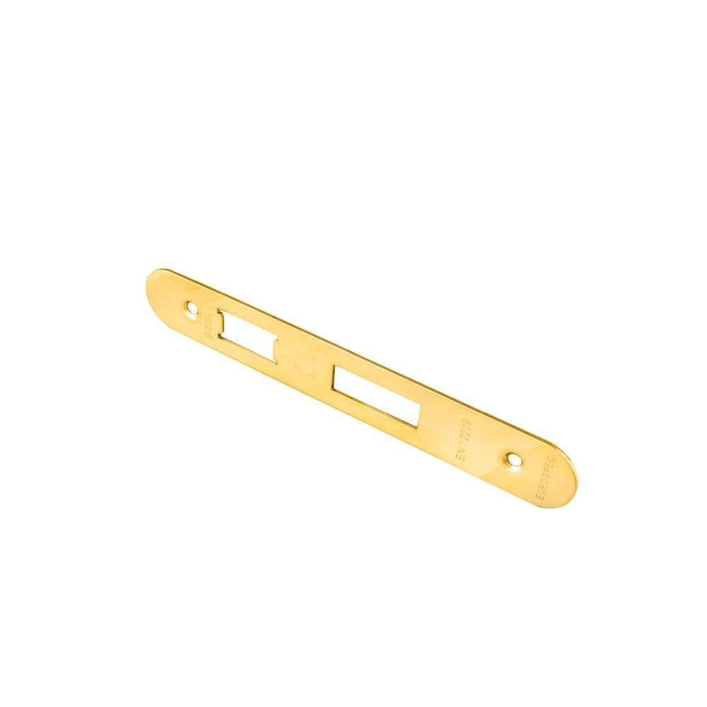 Eurospec Locks & Latches PVD / Fixing Packs Eurospec - Easi - T Forend Strike and Fixing Pack - Radius Forend - PVD