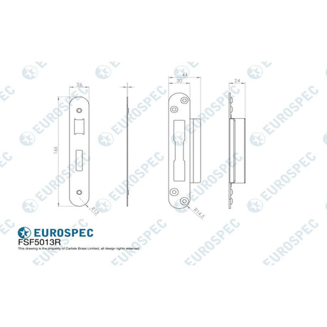 Eurospec Locks & Latches Bright Stainless Steel / Fixing Packs Eurospec - Easi T Forend Strike & FIxing Pack To Suit BS 5 Lever Sashlock-Bright