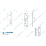 Eurospec Locks & Latches PVD / Fixing Packs Eurospec - Easi T Forend Strike & Fixing Pack To Suit Euro Profile BS Cylinder D