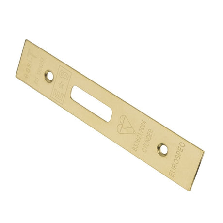 Eurospec Locks & Latches PVD / Fixing Packs Eurospec - Easi T Forend Strike & Fixing Pack To Suit Euro Profile BS Cylinder D