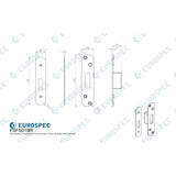 Eurospec Locks & Latches Satin Stainless Steel / Fixing Packs Eurospec - Easi T Forend Strike & Fixing Pack To Suit Euro Profile BS Cylinder D