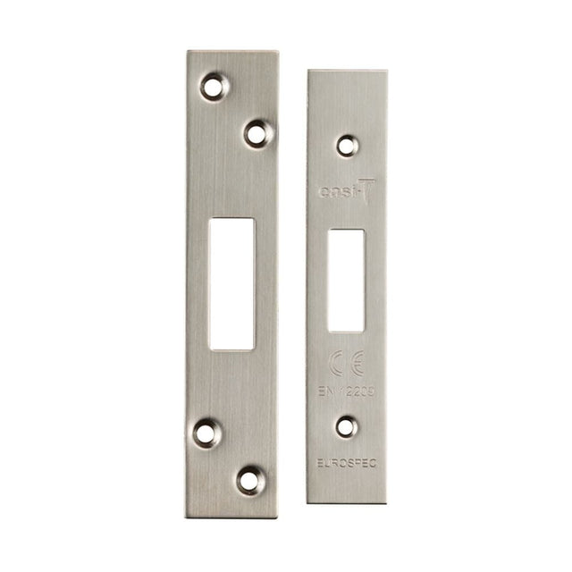 Eurospec Locks & Latches Satin Stainless Steel / Fixing Packs Eurospec - Easi T Forend Strikes & Fixing Pack Deadlocks-Satin Stainless Steel-S