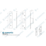 Eurospec Locks & Latches Bright Stainless Steel / Fixing Packs Eurospec - Easi T Forend Strikes & Fixing Pack To Suit BS 5 Lever Deadlock-Brigh