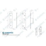 Eurospec Locks & Latches Bright Stainless Steel / Fixing Packs Eurospec - Easi T Forend Strikes & Fixing Pack To Suit BS 5 Lever Deadlock-Brigh