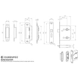Eurospec Locks & Latches Electro Brass / Bathroom Lock / 2.5" / 65mm Eurospec - Easi-T Residential Bathroom Lock 65mm Radius - Electro Brassed