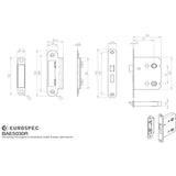 Eurospec Locks & Latches Matt Black / Bathroom Lock / 3" / 76mm Eurospec - Easi-T Residential Bathroom Lock 78mm - Matt Black