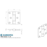 Eurospec Hinges Polished Stainless Steel / Ball Bearing Hinges / 3" (76mm) Eurospec - Enduro Grade 11 Ball Bearing Hinge Radius 76 x 66mm - BSS