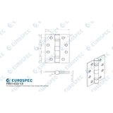 Eurospec Hinges Electro Brass / Ball Bearing Hinges / 4" x (102mm) Eurospec - Enduro Grade 13 Ball Bearing Hinge 102 x 76mm - EBP