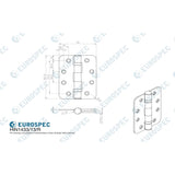 Eurospec Hinges Polished Stainless Steel / Ball Bearing Hinges / 4" x (102mm) Eurospec - Enduro Grade 13 Ball Bearing Hinge Radius 102 x 76mm - BSS