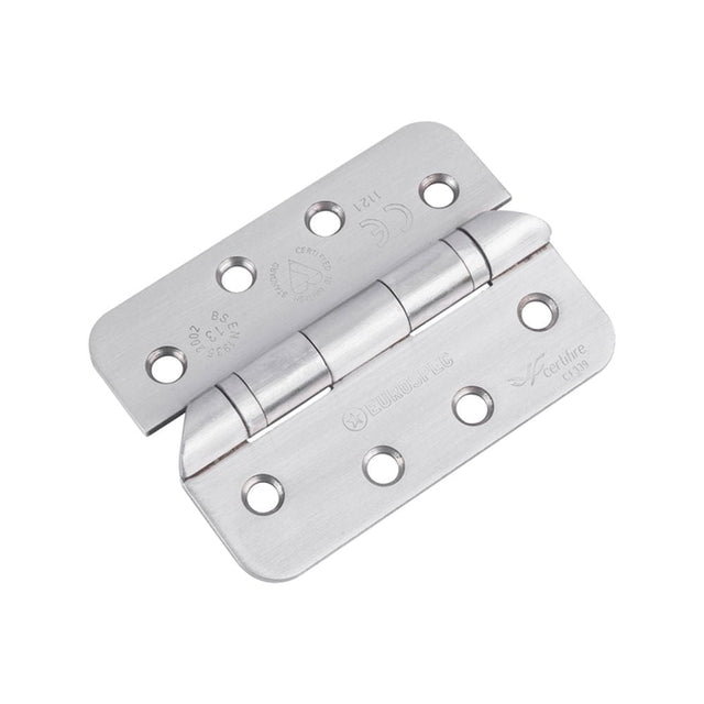 Eurospec Hinges Satin Stainless Steel / Ball Bearing Hinges / 4" x (102mm) Eurospec - Enduro Grade 13 Ball Bearing Hospital Tip Hinge Radius - SSS