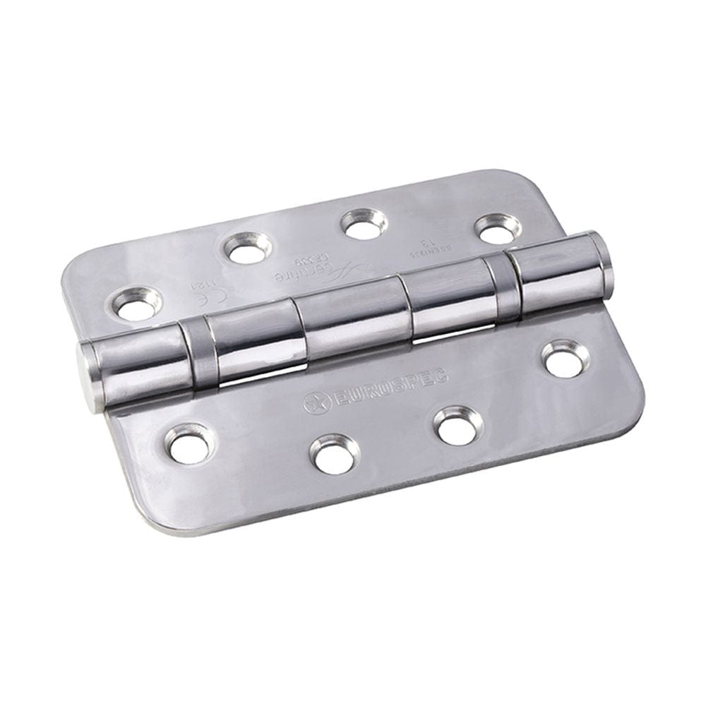 Eurospec Hinges Polished Stainless Steel / Ball Bearing Hinges / 4" x (102mm) Eurospec - Enduro Grade 13 Ball Bearing P Hinge Radius 102 x 76mm - BSS