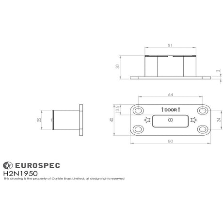 Eurospec Hinges Satin Stainless Steel / Emergency Door Release Eurospec - Enduromax Emergency Release Door Stop - SSS