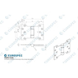 Eurospec Hinges Satin Stainless Steel / Parliament Hinges / 4" x (102mm) Eurospec - Enduromax Grade 13 Parliament Hinge 102 x 127mm - SSS