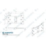 Eurospec Hinges Stainless Brass / Parliament Hinges / 4" x (102mm) Eurospec - Enduromax Grade 13 Parliament Hinge 102 x 152mm - PVD