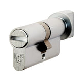 Eurospec Locks & Latches Satin Chrome / 35 x 35mm / Euro Cylinder & Turn Eurospec - Euro Bathroom Cylinder and Turn - Satin Chrome