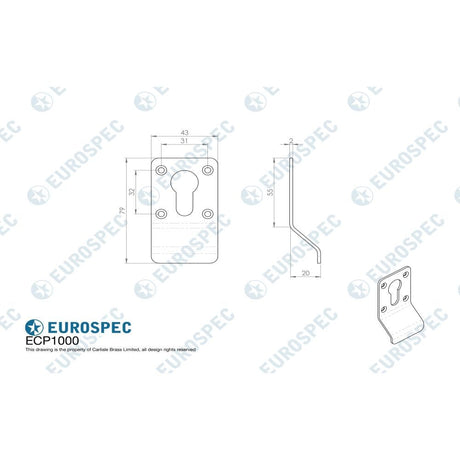 Eurospec Door Furniture Satin Stainless Steel / Euro Profile Cylinder Pull Eurospec - Euro Profile Cylinder Pull - Satin Stainless Steel