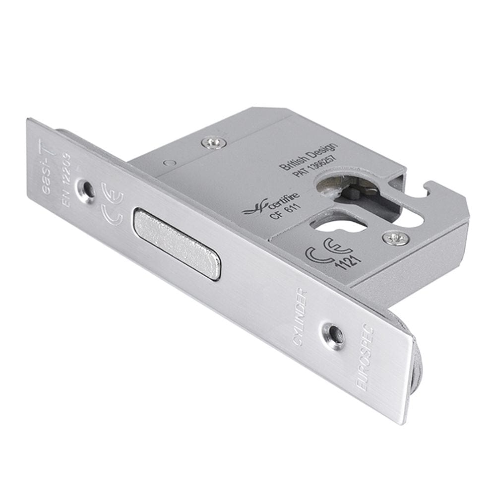 Eurospec Locks & Latches Satin Stainless Steel / Euro Profile Deadlocks / 2.5" / 65mm Eurospec - Euro Profile High Security Cylinder Deadlock (replacement lock case o