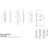 Eurospec Locks & Latches Satin Stainless Steel / Euro Profile Sashlocks / 3" / 76mm Eurospec - Euro Profile Sashlock 76mm - Satin Stainless Steel