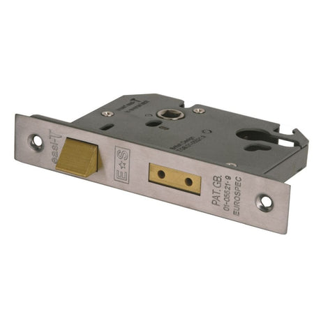 Eurospec Locks & Latches Satin Stainless Steel / Euro Profile Sashlocks / 3" / 76mm Eurospec - Euro Profile Sashlock 76mm - Satin Stainless Steel