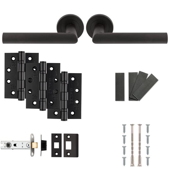 Eurospec Door Furniture Matt Black / Latch Handle Pack Eurospec - FDP Door Pack FDP1192MB - Matt Black