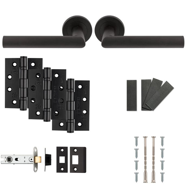 Eurospec Door Furniture Matt Black / Latch Handle Pack Eurospec - FDP Door Pack FDP1192MB - Matt Black