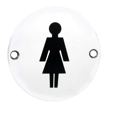 Eurospec Door Furniture Satin Anodised Aluminium / Signs Eurospec - Female Symbol - Satin Anodised Aluminium