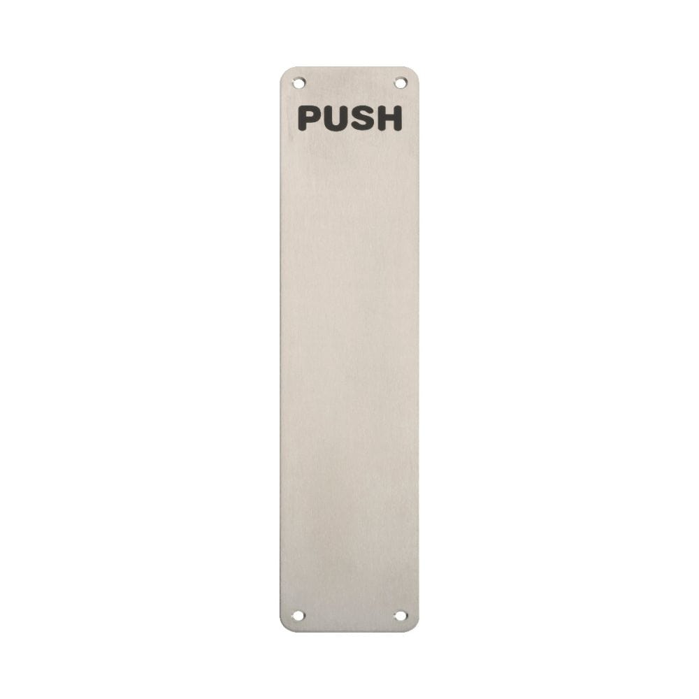 Eurospec Door Furniture Satin Stainless Steel / Finger Plates / 350 x 75mm Eurospec - Finger Plate Push 350 x 75mm - SSS