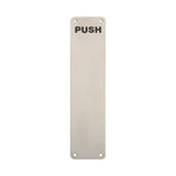 Eurospec Door Furniture Satin Stainless Steel / Finger Plates / 350 x 75mm Eurospec - Finger Plate Push 350 x 75mm - SSS
