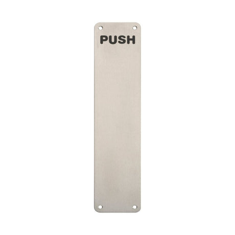 Eurospec Door Furniture Satin Stainless Steel / Finger Plates / 350 x 75mm Eurospec - Finger Plate Push 350 x 75mm - SSS