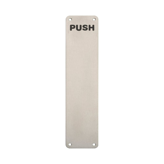 Eurospec Door Furniture Satin Stainless Steel / Finger Plates / 350 x 75mm Eurospec - Finger Plate Push 350 x 75mm - SSS