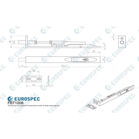 Eurospec Accessories Polished Stainless Steel / Flush Bolts Eurospec - Flush Bolt - Bright Stainless Steel