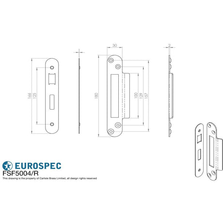 Eurospec Locks & Latches Antique Brass / Fixing Packs Eurospec - Forend Strike & Fixing Pack to suit Architectural Sashlocks (BAS/ESS/