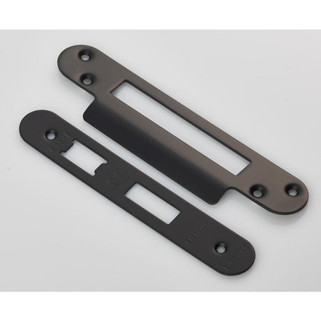 Eurospec Locks & Latches Matt Black / Fixing Packs Eurospec - Forend Strike & Fixing Pack to suit Architectural Sashlocks (BAS/ESS/