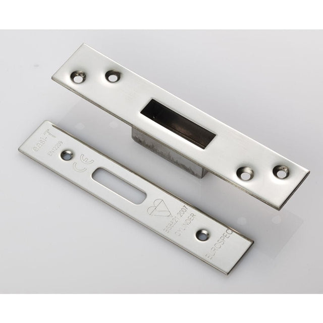 Eurospec Locks & Latches Bright Stainless Steel / Fixing Packs Eurospec - Forend Strike & Fixing Pack To Suit BS8621 Cylinder Deadlock-Bright S