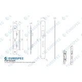 Eurospec Locks & Latches PVD / DIN Accessory Pack Eurospec - Forend Strike & Fixing Pack To Suit Din Escape Lock-PVD-Radius Forend