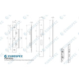 Eurospec Locks & Latches PVD / DIN Accessory Pack Eurospec - Forend Strike & Fixing Pack To Suit Din Escape Lock-PVD-Square Forend