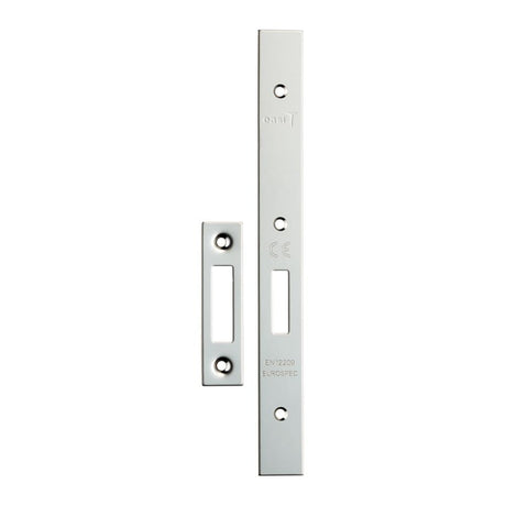 Eurospec Locks & Latches Bright Stainless Steel / DIN Accessory Pack Eurospec - Forend Strike & Fixing Pack To Suit Din Euro Deadlock-Bright Stainles